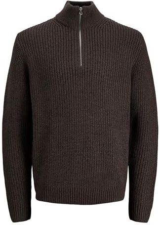 Jack & Jones - JORBLEECKER KNIT HALF ZIP BF - Schipperstrui - Mulch