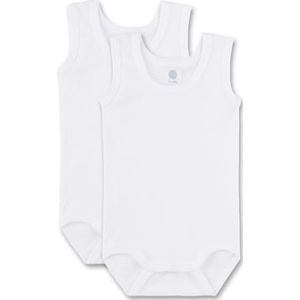 Sanetta Unisex - Baby Body 321859, 2 stuks, effen, Gr. 68, wit (wit 10)