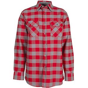 Planam Maat 49/50 heren overhemden vierkant rood zink model 0493