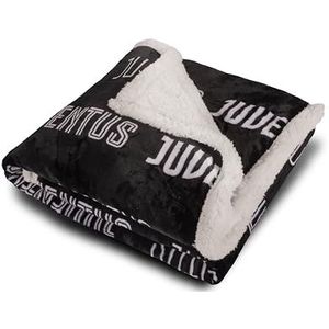 Hermet Juventus F.C. Fleecedeken, lamsvacht, 130 x 160 cm, winter, dubbellaags, bank, zacht, warm, officieel product