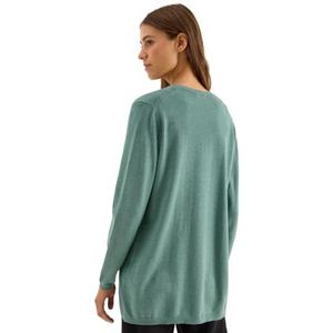 Cecil - Lang Vest - Jewel Green Melange - Zachte Katoenmix