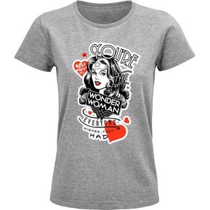 dc comics Wonder Woman - Happy Mother's Day WOWOOTS124 T-shirt dames, grijs melange, maat S, Grijs Melange, S