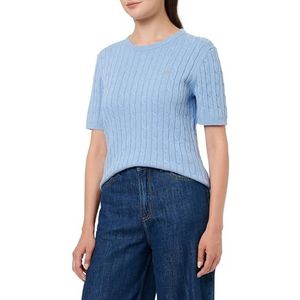 Gant - Gebreid Shirt - Katoenmix - Ronde Hals - Logostitching