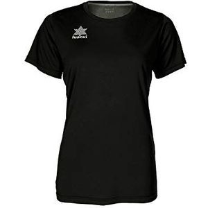 Luanvi Dames pol | Ademend T-shirt Sportshirt Korte Mouw Kleur Zwart