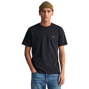 GANT Heren REG Shield SS T-shirt, zwart, standaard, zwart, 3XL