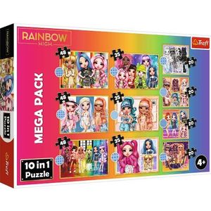 Trefl - Rainbow High, Collectie Modieuze Poppen - 10-in-1 Puzzels, 10 legpuzzels, 12 tot 48 stukjes - Puzzels met Sprookjesfiguren, Moeilijkheidsgraden, Rainbow High Dolls voor kinderen vanaf 4 jaar