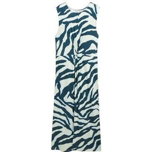 TOM TAILOR Damesjurk, 38068 - Abstract Teal Zebra Print, 36