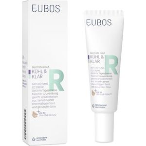 Eubos Koel en helder, anti-roodheid, CC-crème, getinte dagcrème, SPF 50, 30 ml, aanbevolen door dermatologen, voor rode huid, met dekkende huidcorrigerende kleurpigmenten