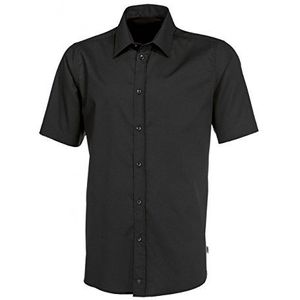 BP 1564-682 heren hemd 1/2 mouw van gemengd weefsel met stretchaandeel zwart, maat 41-42