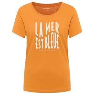 MUSTANG Dames Style Alma T-shirt, Golden Oak 7080, XXS