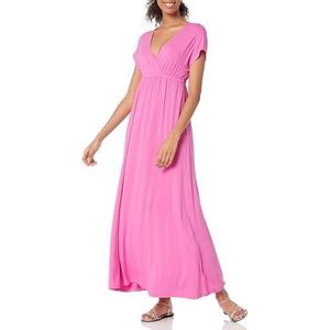 Amazon Essentials Maxi-jurk met taille voor dames (verkrijgbaar in grote maten), felroze, S