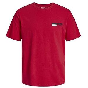 JACK & JONES Heren T-shirt Logo O-Neck T-Shirt, True Red P4 Small Print, XL