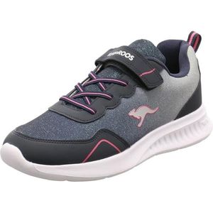 KangaROOS Kl-Class Ev gymschoenen voor meisjes en meisjes, Dark Navy Daisy Pink, 28 EU