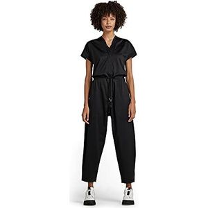 G-STAR RAW Jumpsuit voor dames, buttontekst, korte mouwen, Zwart (Dk Zwart C813-6484), XXS