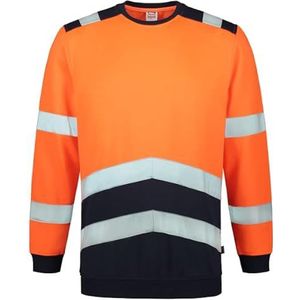 Tricorp 303004 Veiligheidswaarschuwing bicolor sweatshirt, 80% polyester/20% katoen, 280 g/m², fluorrode inkt, maat XS