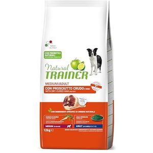 Natural Trainer Medium Hondenvoer voor volwassenen met rauwe ham - 12 kg