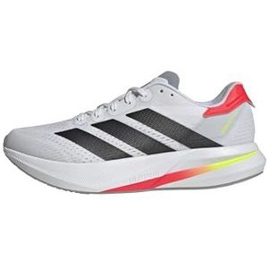 adidas Heren DURAMO SPEED 2 Running Shoes, Cloud White/Core Black/Lucid Red, 36 2/3 EU