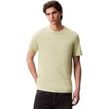 Calvin Klein - T-shirt - Ivoor - Normale Pasvorm - Kwartmouw
