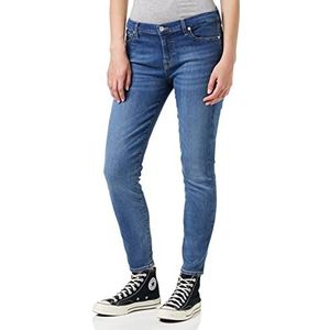 7 For All Mankind Vrouwen De Skinny Crop Jeans, Mid Blauw, 32