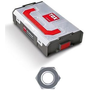 TOX L-BOXX Mini zeskantmoeren assortiment DIN 934, individueel aanpasbaar, stapel- en onderling klikbaar, inclusief moeren in verschillende afmetingen, 670 stuks, 094903202