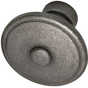 HALCÖ 0107.086.10.0.12 deurknop Gröden knop drukgat rond fix ø 60mm volgens ÖNORM, smeedijzer verzinkt gepatineerd, zilver