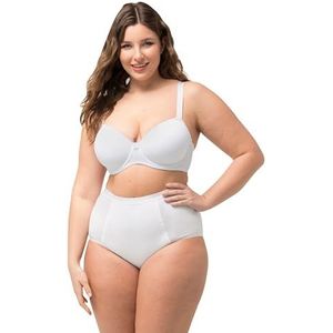 Ulla Popken Bodyforming-tailleslip voor dames, satijnen mix, shapewear, korsetbroek, sneeuwwit, 42-44