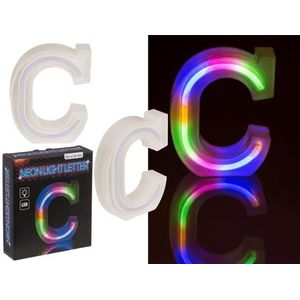 Out of the blue Neonlichtletter, C, hoogte: 16 cm, voor 2 micro-batterijen (AAA), in geschenkverpakking