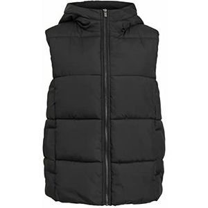 Vila Vikarla Short Puffer Vest-Noos gewatteerd vest voor dames, zwart, 44