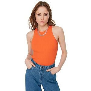 Trendyol Oranje Ticker Knitwear Blouse Blouse, Extra Small