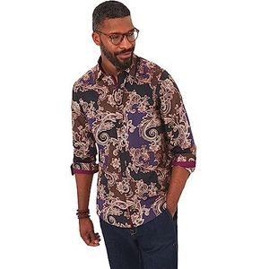 Joe Browns Heren oversized overhemd met lange mouwen met paisley-print, veelkleurig, klein, Meerkleurig, S