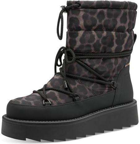 Tamaris - 1-26846-45 - Enkellaarsjes - Zwart/Leopard