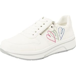 ARA Sapporo Sneakers voor dames, wit, hartjes, 43 EU breed, Witte harten, 43 EU Breed