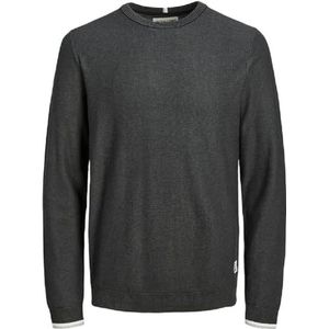 JACK & JONES Heren JCOLOGAN Spring Knit Crew Neck Gebreide trui, asfalt, S, asphalt, S