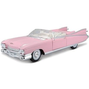Maisto Cadillac Eldorado Biarritz Cabrio 59, modelauto met vering, schaal 1:18, beweegbare deuren en motorkap, kant-en-klaar model, bestuurbaar, 24 cm, roze (536813)