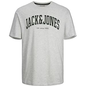 Jack & Jones Junior Jongens JJEJOSH Tee SS Crew Neck SN JNR T-shirt, White Melange, 140, wit melange., 140 cm