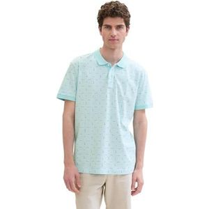 TOM TAILOR Poloshirt voor heren, 35452 - Turquoise Orange Slice Design, XL