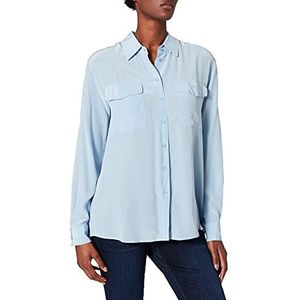 BOSS Dames C Biventi blouse van zandgewassen zijde, Light/Pastel Blue450, 42