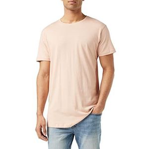 Urban Classics Heren gevormd lange korte mouwen lang T-shirt, ronde hals, 100% jersey katoen, beschikbaar, maten: XS-5XL - roze - S