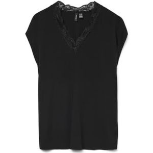 VERO MODA Dames Vmbella Sl Lace WVN Ga Noos Top, zwart, XL