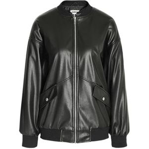 Noisy may Nmronja Oversize Pu Bomber Jacket Noos jas voor dames, zwart, M