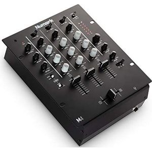 Numark M4 - 3-kanaals Scratch DJ-mixer, Rek te monteren met 3-bands EQ, microfooningang en vervangbare crossfader met reverse en hellingsregeling