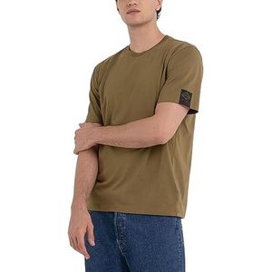 Replay Heren T-shirt korte mouwen ronde hals, groen (Army Green 238), L, Army Green 238, L
