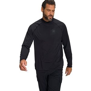 JP 1880 Heren Activewear, 1/1, T-shirt met opstaande kraag, zwart, L, zwart, L
