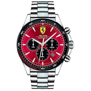 Scuderia Ferrari Heren chronograaf quartz horloge met roestvrij stalen band 0830619, ZILVER, Armband