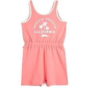 Koton Meisjes overalls mini-maat dikke elastische tailleband bedrukt detail katoenen jurk, roze (274), 11-12 Jaar