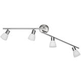 Trio Leuchten LED rail Carico, nikkel mat/chroom, glas wit geveegd 871510407