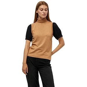 Minus Dames Raka Knit Turtleneck Blouse, Almond Melange, XL