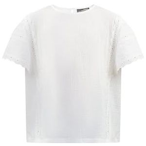 MIMO Meisjes blouse shirt met kant 32727399-MI01, wit, 146, wit, 146 cm