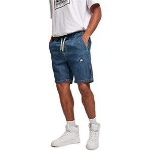 Southpole Heren Denim Shorts, Donkerblauw Washed, XL