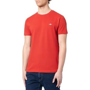 Slim Pique SS T-shirt, robijnrood, 3XL